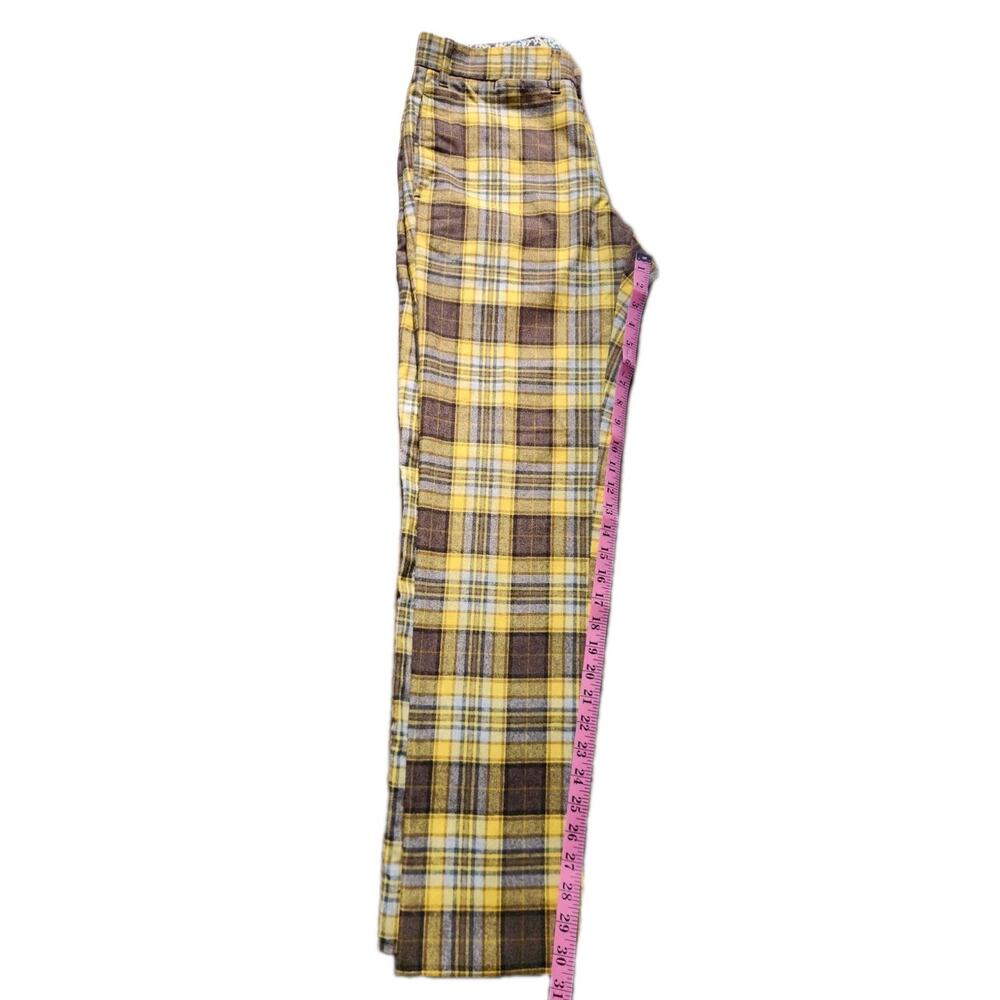 Alessandro Gherardeschi Yellow Tartan Plaid High Rise Wool Pants Womens 33"waist - Picture 7 of 7
